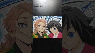 Drawing Giyu Tomioka -Demon Slayer #demonslayer #hashiratraining #tanjiro #anime #shorts