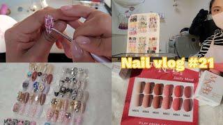 [Nail vlog] 네일샵 일상 (이달의아트 만들기, 택배언박싱, 네일언박싱, 자석아트판 추천, 신상컬러발색, 팝페라젤 mnbb2, 파츠정리, 11월 아트)