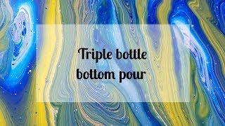 94 - Acrylic Dirty Pour - Triple Bottle Bottom Swirl Technique #JunePouringChallenge2018