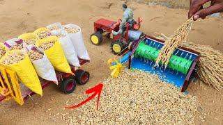 Dhan jarar mini machine | Mini thresher | Diy tractor | Science project @Make_Toys