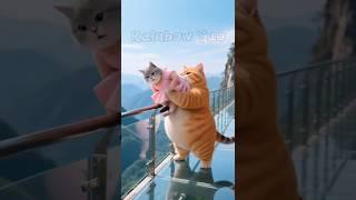 The evil cat pushed his wife off a cliff to scam insurance money#story #cute #animals