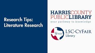 Literature research tips