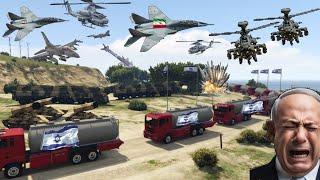 Israeli Secret Oil And Weapons Supply Convoy Badly Destroyed by Irani FighterJets,Helicopters-GTA5