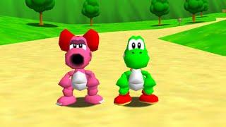 Yoshi and Birdo in Super Mario 64 (2 Players) - Full Game 100% Walkthrough