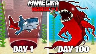 I Survived 100 Days as a BLOOD SHARK in HARDCORE Minecraft