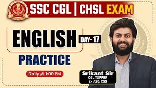 Complete English Practice Class (Day -17) by Srikant Sir | English Practice Mock test for SSC CGL