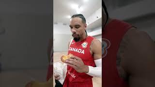 Dillon Brooks enjoying Indonesian bread ️ #FIBAWC x #WinForAll