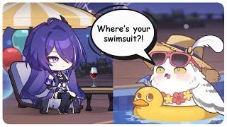 Owlbert Asks Acheron to Wear a Swimsuit | Honkai Star Rail