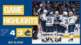 Game Highlights: Blues 4, Canucks 3 (OT)