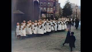 1898 | DeOldify | Amsterdam CS | Wilhelmina Kroning Coronation | Ricks Film Restoration