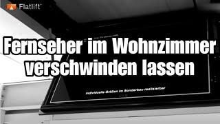 TV Lift im Wohnzimmer - die Lösung um den Fernseher verschwinden zu lassen