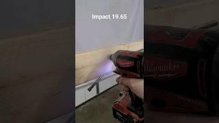Look at the smoke comparison to the drill vs the impact! This is the first test the drill was faster