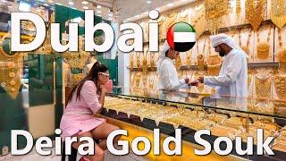 Dubai Gold Souk Deira Walking Tour 4K 