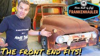 The front end fits! - 1954 Ford F600 Car Hauler Build part 18