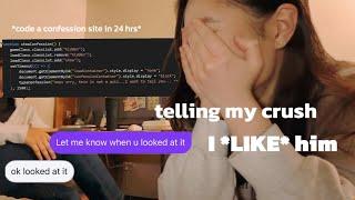 uni vlog: TELLING my crush *I LIKE HIM*  | CODE a website in 24 HRs with me