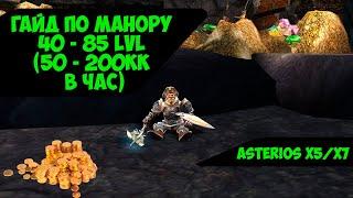 Asterios x7 - Манор 40-85 lvl (50-250кк в час). Мини гайд [Lineage 2 - high five]