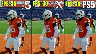 EA Sports College Football 25 Xbox Series S vs. Series X vs. PS5 Comparison