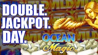 I CAN'T BELIEVE I DID IT TWICE!  ONE OF THE JACKPOTS WAS MASSIVE ON $100 SPIN OCEAN MAGIC SLOTS!