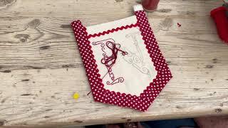 Dandelion Designs Mandy Shaw - Redwork Noel Bunting Tips