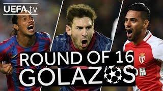 RONALDINHO, MESSI, FALCAO: Great #UCL Round of 16 GOALS!!