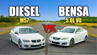 5.0L V8 LEXUS IS-F VS. "STAGE 2" BMW 335D | KIIHDYTYSKISA FEAT.ARSKA