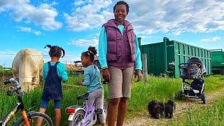 German Village || Evening Walk || MY Children Learning To Ride a Bicycle