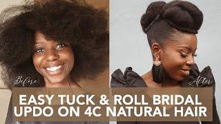 NATURAL HAIR BRIDE INSPO - TUCK & PIN PROTECTIVE UPDO STYLE