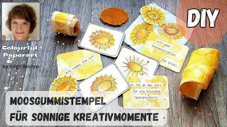 DIY Moosgummistempel  Sonne für Gute-Laune-Karten  Designpapier, Collagefodder, Ephemera