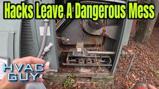 Horrible and Dangerous Repair Work On Gas Pack! #hvacguy #hvaclife #hvactrainingvideos