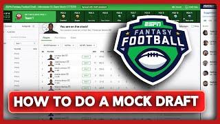 How to do a Mock Draft on ESPN Fantasy Football