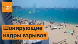 Камеры зафиксировали момент атаки на пляж в Севастополе
