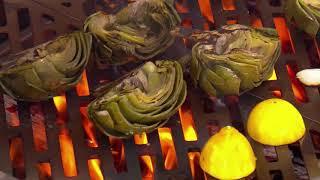 Steven Raichlen's Wood-Grilled Artichokes on the Kalamazoo Hybrid Fire Grill