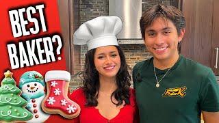 Christmas Cookie BAKE OFF vs my Girlfriend!  Baking Challenge with Recipe