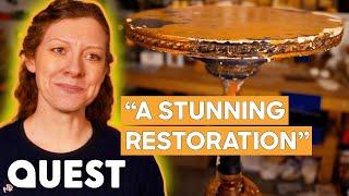 Expert Gilder Beautifully Restores A Regency Wine Table | Salvage Hunters: The Restorers