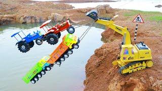 Accident Swaraj Tractor BharatBenz Truck Eicher Tractor Dumper Truck Pulling Out JCB Excavator CSToy