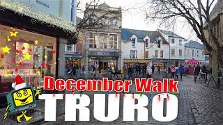 TRURO Cornwall UK December 2021 - City Centre Walk at Christmas 4K