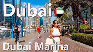 Dubai  Beautiful Dubai Marina Walking Tour 4K