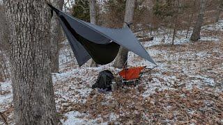 Cold temps, good food, solo hammock camp, new location #camping  #campingequipment #outdoors