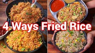 4 Ways Fried Recipe - Perfect Lunch Box Ideas | Fried Rice 4 Ways - Street Style