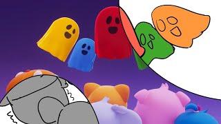 Learn Colors with Halloween Ghost Making Film️ | Lotty Friends