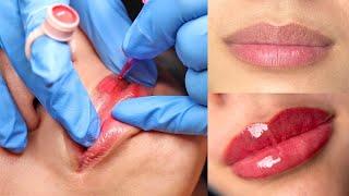 Getting A Lip Blush Tattoo - Full Process & Healed Results 