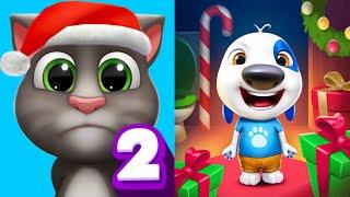 Merry Christmas Tom 2 & Hank New | My Talking Tom 2 Vs My Talking Hank Island