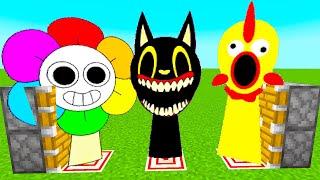 New Sprunki OC Added To Minecraft PE: Dandy, Cartoon Cat Combined Pillager And Chicken