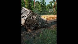 Truck straggling through deep mud 2. #shorts #snowrunner #gaming