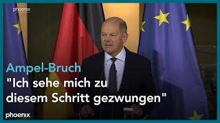 Ampel-Aus und Vertrauensfrage: Statement von Bundeskanzler Olaf Scholz | 06.11.24