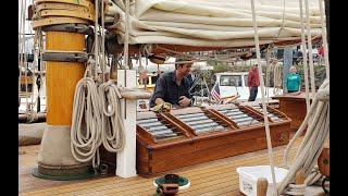 Sampson Boat Co Tally Ho At 2024 Port Townsend Wooden Boat Show.