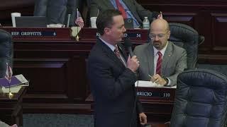 Rep. Gregory introducing Civil Remedies bill to the House floor