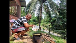 How to curry fish in Caura. Outdoor cooking on a quiet Tuesday. Basmati rice and lots of salad.