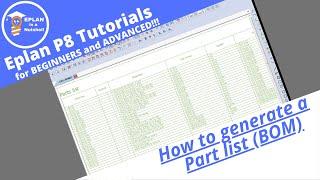 EPLAN P8 Tutorial:How to generate a part list (BOM) in EPLAN