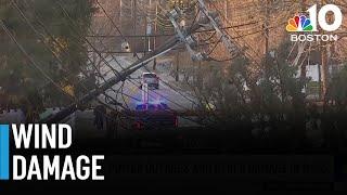 High winds cause damage and knock out power